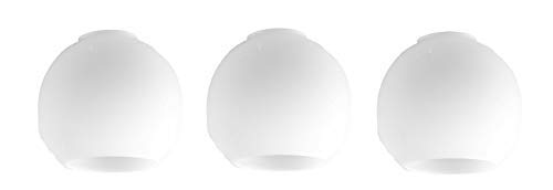 MiniSun | Small White Glass Dome Ceiling Pendant Light Shades | Pendant Lights, Home Décor & Improvement Essential | Pack of 3 | 12cm Shade Width