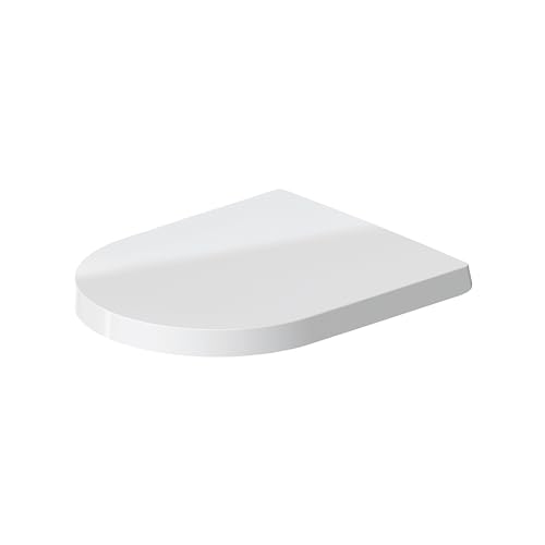 Duravit Toilet seat Me by Starck, Soft Close Toilet seat, Urea thermoset Toilet lid, Toilet Cover with Stainless Steel Hinges, White