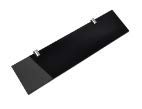 BSM Marketing Wall Mounted Rectangular Floating Acrylic Shelf with Chrome Supports available in Clear, Black and White (Black, 400mm x 100mm)