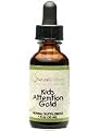 Natural Wellbeing - Kids' Attention Gold - Natural Herbal Supplement for Active Children - Supports Focus and Concentration - Helps Reduce Restlessness and Fidgeting - 1 oz. Liquid Drops