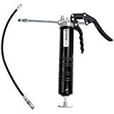 GreaseTek Premium Pistol Grip Grease Gun with 18" Hose and Extension Pipe