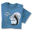The Birdfeeder is Empty Funny Saying with Squirrel Novelty T-Shirt - Funny Gift Idea for Animal Lovers, Blue, Large