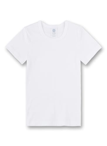 Sanetta Camicia Unisex delle Ragazze dei Ragazzi T-Shirt a Maniche Corte Braccio Cotone - Bianco: : 10-11 Years