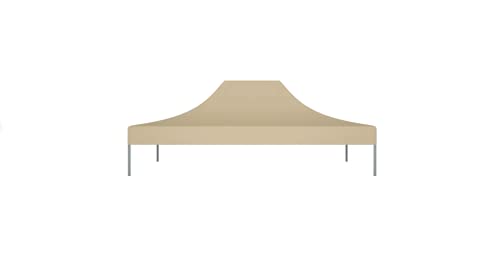 Partyzelt-Dach 4x3 m Beige 270 g/m² Gartenbauten Pavillon-Rahmen Dächer für Pavillions stabil – Bild 5