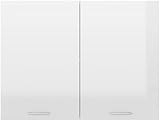 vidaXL High Gloss White Kitchen Cabinet Storage Shelf Organiser 80x31x60cm view 8
