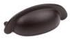 Century Builders Choice (BCC) 01539-OB Value Hardware, 64mm kitchen cabinet cup pull, rustic drawer pull, oil rubbed bronze, 100 pack