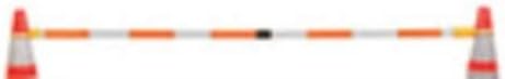 JBC Safety 6'-10' White & Orange Reflective Retractable Cone Bar. (2 Each)