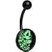 Body Candy Unisex Adult Black Glow in The Dark Katrina Sugar Skull Belly Button Ring
