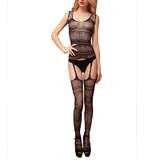 Zicac Sexy Lady Black Crotchless Fish Net Body Stocking Bodysuit Lingerie Nightwear