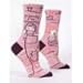 Blue Q Women's Funny Crew Socks ~ Go Away, I'm Introverting. (fit shoe size 5-10)