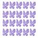50pcs Wired Mesh Stocking Glitter Butterflies (Purple)