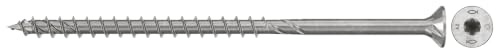 fischer Spanplattenschraube PowerFast II CTP 5,0 x 100 A2 100, Senkkopf, Innenstern-TX-Aufnahme, Teilgewinde, Edelstahl A2, für eine oberflächenbündig
