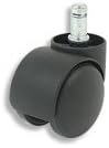 Cool Casters - Standard Office Chair Caster, Black with Friction Ring, No Brake - Item #800-50-BLK-FR-NB