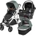 Vista Stroller and Mesa Infant Car Seat Travel Bundle - Emmett(Green/Silver)