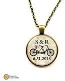 Bicycle Necklace-Custom Bicycle Tandem Necklace-Wedding Necklace-Anniversary Necklace-Love Necklace-Valentine Gift-by Natura PICTA-NPNK