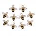 MagiDeal 10 Pieces Crystal Rhinestone Bees Flat backs Embellishments Buttons Flatback Appliques for Wedding Phone Craft Bag Shoes Hair Accessories Handmade Decorations - Yellow