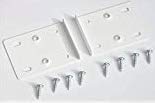 WHITE KITCHEN CUPBOARD DOOR HINGE REPAIR KIT INCLUDES 2 PLATES AND FIXING SCREWS