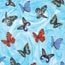 Collections Etc. Patterned Fitted Table Cover with Soft Flannel Backing and Durable Wipe-Clean Vinyl Construction, Butterflies, Oval
