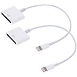 30 pin Charge & Sync Cable Adapter Converter for Apple iPhone 6/6 Plus/5s/5c/5/4s/4/3/3G,iPad and iPod (White), 2pack