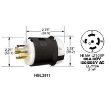 HUBBELL HBL2811 AC Plug NEMA L21-30 Male
