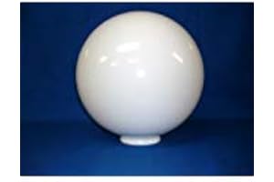 COFFEESOFT 12 inch White Acrylic Plastic Light Round Pole Post Globe Lamp Fixture C