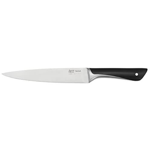 Tefal Jamie Oliver 20cm Slicing Knife, German Stainless Steel, Black