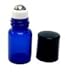 Your Oil Tools® 5/8 DRAM BLUE GLASS SAMPLE ROLLER VIALS WITH STAINLESS STEEL ROLLER TOPS AND BLACK CAP (QTY OF 5)