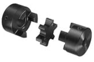 AJANTA INDUSTRIAL 1" to 1" L090 Flexible 3-Piece L-Jaw Coupling Set & Buna-N, NBR Rubber Spider