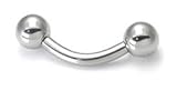 316L Surgical Steel Bent Curved Barbell 8g 8 Gauge