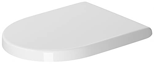 Duravit Toilet Seat Starck 3 - Urea Thermoset Toilet Lid with Stainless Steel Hinges, Top-Fix Installation, White, Five-Year Manufacturers Warranty