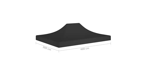 Partyzelt-Dach 4x3 m Schwarz 270 g/m² Gartenbauten Pavillon-Rahmen Dächer für Pavillions stabil – Bild 3