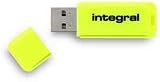 Integral Neon 8GB USB 2.0 Flash Drive Yellow Compact Fluorescent Storage view 3