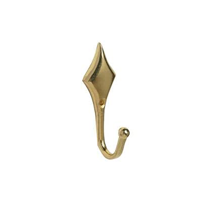 Pair Of Metal Tieback Hooks For Curtains (Bright Brass (Diamond))