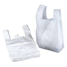100 Pack Medium Duty White 'Vest' Style Plastic Carrier Bags | 100% Recyclable 16 Mu | Eco Friendly - 11'' x 17'' x 21"