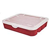 Sterilite Red Holiday Ornament Adjustable Storage Container Organizer Case- Holds 32 Orrnaments
