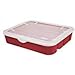 Sterilite Red Holiday Ornament Adjustable Storage Container Organizer Case- Holds 32 Orrnaments
