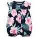 Carter's Baby Girls' Cotton 1-Piece Snap-Up Romper (3 Months, Navy Floral)