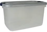 Rubbermaid Roughneck Clear Storage Tote Bins, 66 Qt (16.5 Gal), Clear with Gray Lid, Set of 4