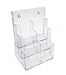 Premium Magazine Rack Brochure Holder Wall Mount or Counter Top 9-Inch with 3 Tier Organizer, Clear