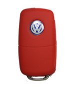 Remote Flip Key FOB Silicone Case Cover for VW Volkswagen New ALL COLORS - Blue Red Black Pink Orange+ (Red)