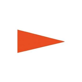 Amazon.com : 10 Ft Solid Orange Pennant Safety Flag with 2 Piece White ...
