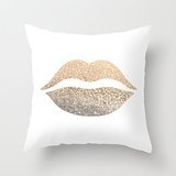 Decorative Arts Gold Lips New arrival comfortable pillowcase