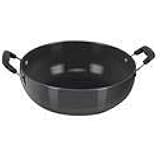 Hard Anodised Kadai with Stainless Steel Lid Aluminium Non-Stick Kadhai Deep Fry Pan Indian kadhai Multipurpose Non Stick All