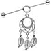 Body Candy Stainless Steel Natural Love Dreamcatcher Dangle Helix Earring Industrial Barbell 14 Gauge 39mm