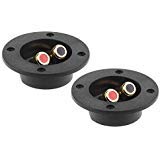 BLUECELL 1 Pair 3-Inch Double Binding Round Gold Plate Push Spring Loaded Jacks Speaker Box Terminal Cup