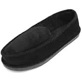 Bright Men's Corduroy House Slippers Bedroom Moccasin Shoes Black