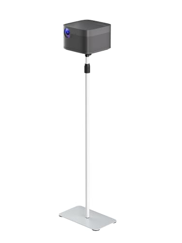 suptek Floor Stand for Projector 162 cm, Height Adjustable 136-162 cm, 360° Rotation, Stable Metal Base for Sofa or Bed, 1/4 Inch Screw, Ideal for Mini Projectors and Cameras, White