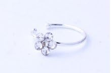 Hwiionne Surgical Steel Rhinestone Flower Nose Ring Hoop Women's Body Piercing Jewelry
