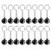 MagiDeal 16 Pieces Eight (8) Ball Key Chains / Billiards Pool Key Chain 25mm Black