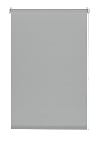 Deco Company Klemmrollo, Blickdicht, Lichtdurchlässig, Lichtschutz, Blendschutz, Rollo für Fenster ohne Bohren, Polyester, Hellgrau, 100 x 150 cm